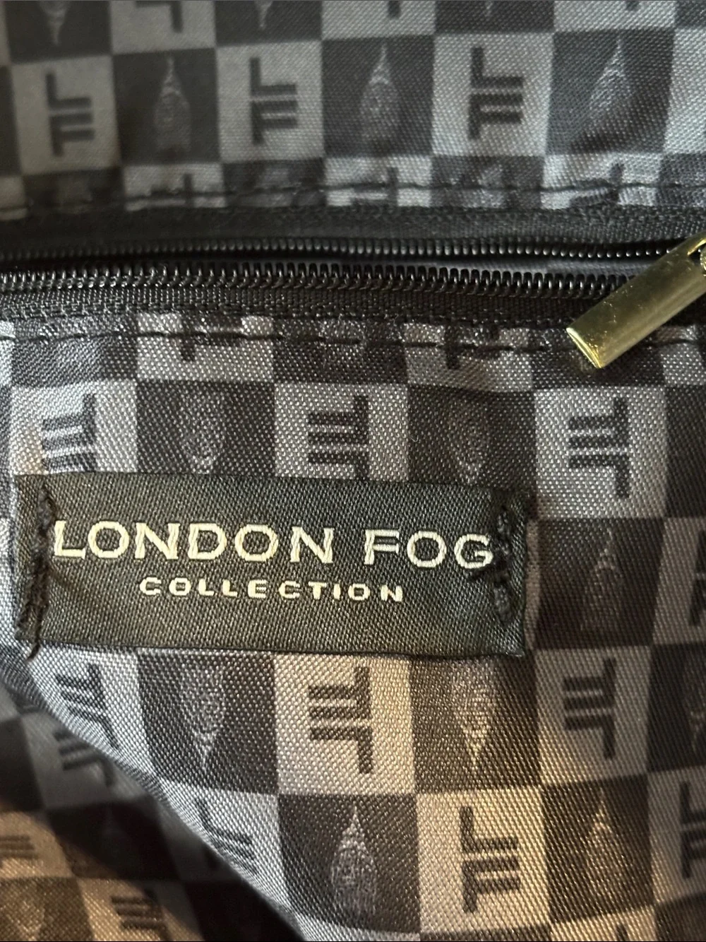 London Fog Women's Raven Tower Signature Print Backpack in Black